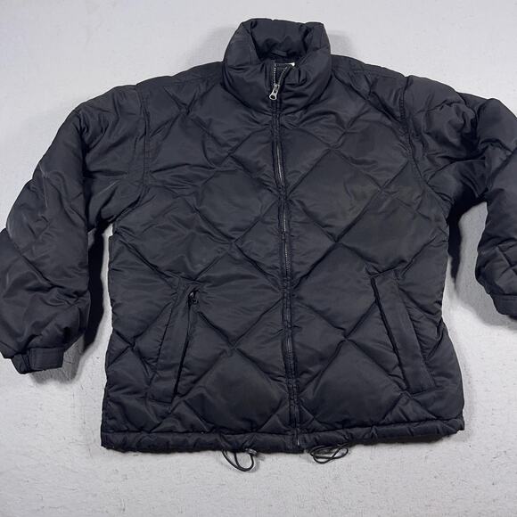 Eddie Bauer Jacket Womens‎ Medium Black Quilted Goose Down Puffer Winter Coat - Picture 2 of 8